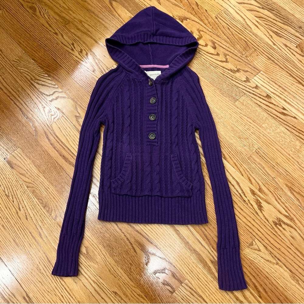 Vintage Y2K Babydoll Sweater Top Hooded S Bella Swan Elena Gilbert Aeropostale - Picture 1 of 5